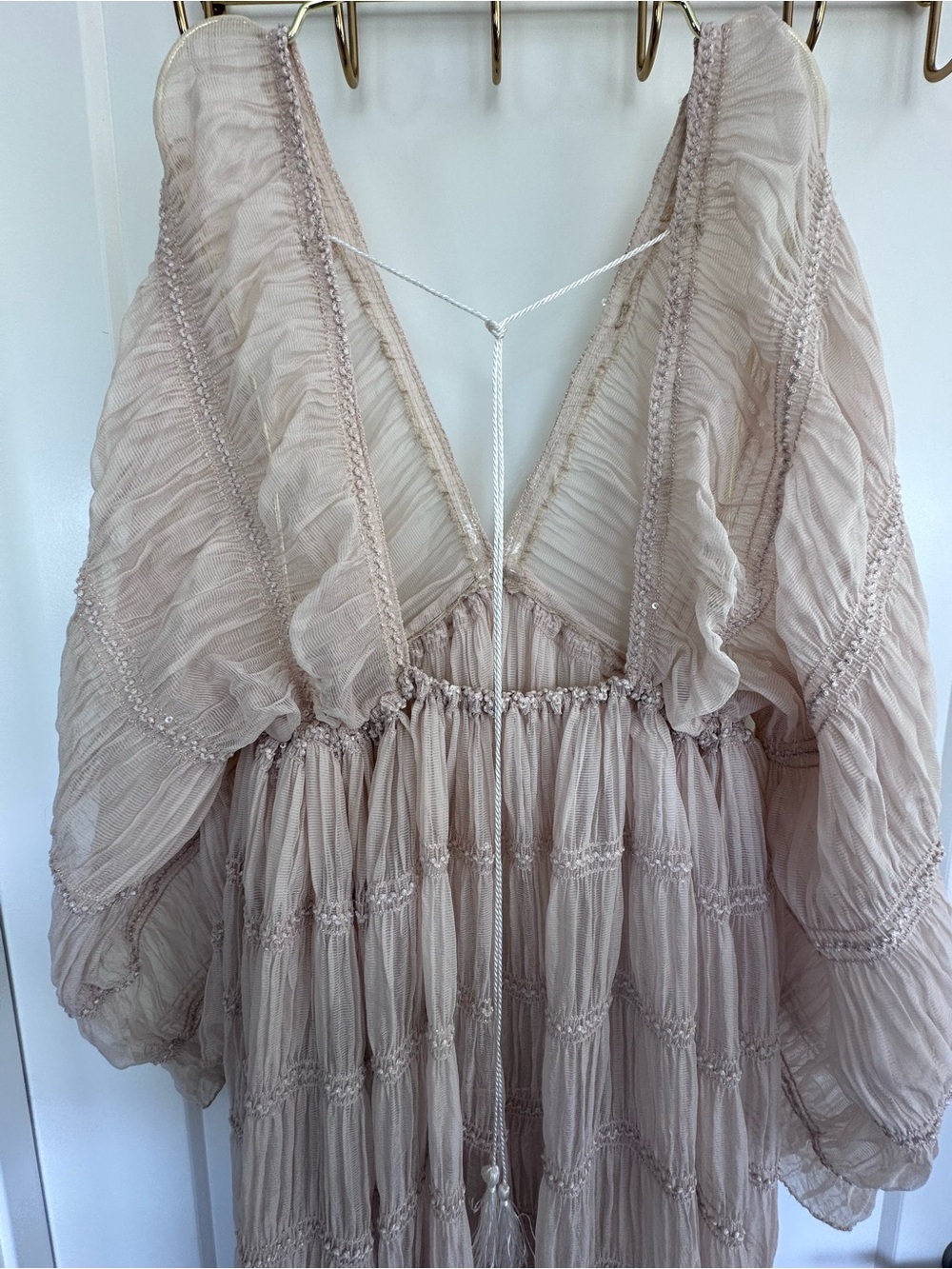 YEWEN Maternity Bohemian Maternity or Wedding Dress in Blush Fits Size S-L - Picture 10 of 16